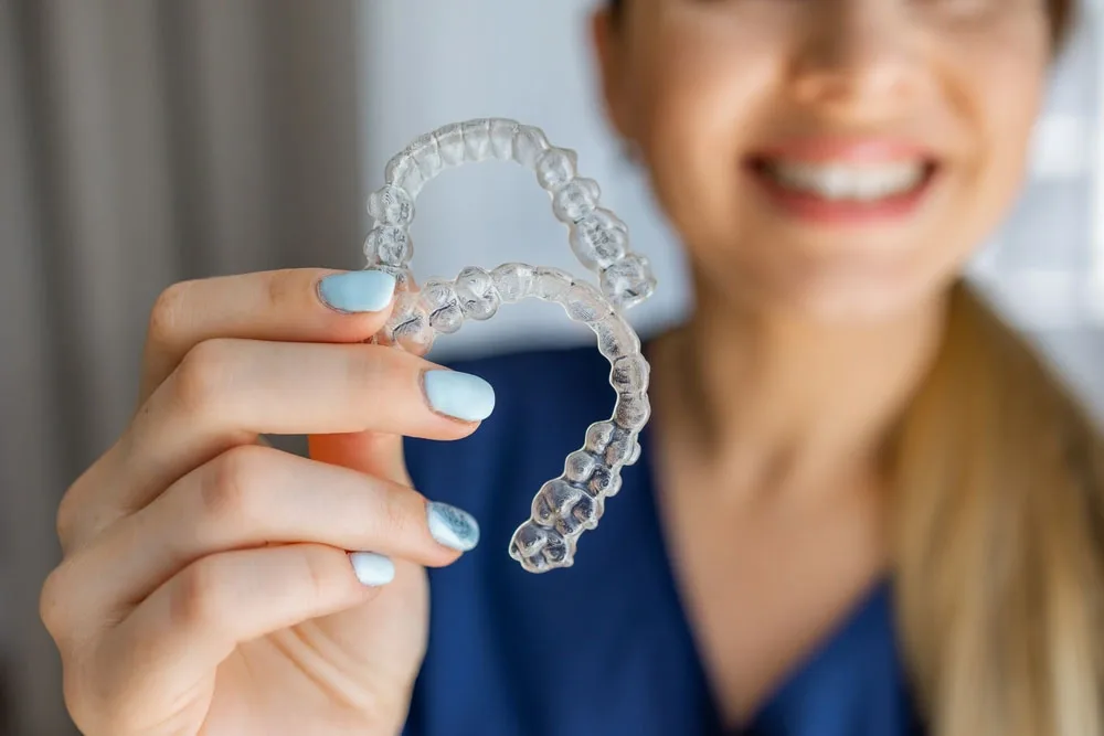 A set of clear aligner trays